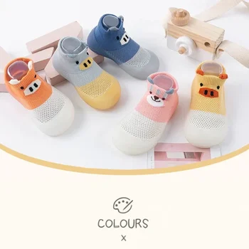 Детская обувь Cute piggy, мужская и женская детская дышащая обувь с мягкой подошвой, сандалии для малышей, хлопковые детские носки, обувь