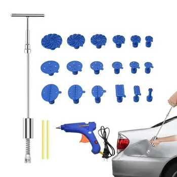 Набор Инструментов Для Ремонта Автомобильных Вмятин T-образный Съемник Вмятин С 18 Головками Auto Paint Less Для Удаления Вмятин Для Ремонта Внешних Повреждений Автомобиля