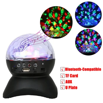 RGB Диско-подсветка 7 цветов Вращающийся шаровой светильник с перезаряжаемым эффектом Лампа для спальни Проектор для вечеринки в клубе Лампа для сцены ночник