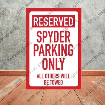 Новый знак Can Am Spyder Parking Squad Может быть отправлен только из алюминиевого металла размером 20X30 дюймов.