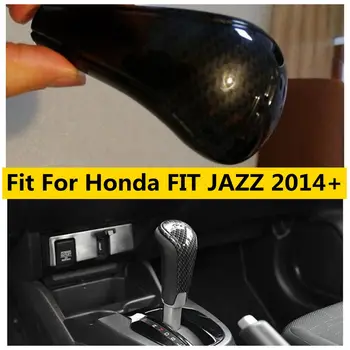 Внешний вид из углеродного волокна Заглушает ручку переключения передач, накладка на головку, подходит для Honda FIT JAZZ 2014 - 2019 Аксессуары для отделки интерьера