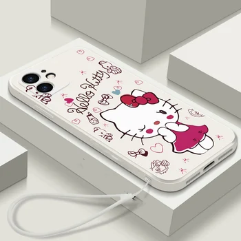 Cartton Cute Kitty Tpu Чехол Для iPhone 14 11 12 Pro Max Цветочный Чехол для iPhone 13 Pro XS Max XR X 6 6S 7 8 Plus SE Mini Cover