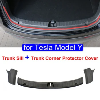 для Tesla Model Y 2023 Аксессуары Защитная Крышка Заднего Порога Багажника Угловая Накладка Для Пуховой Поверхности ModelY Anti-kick Защита От Царапин