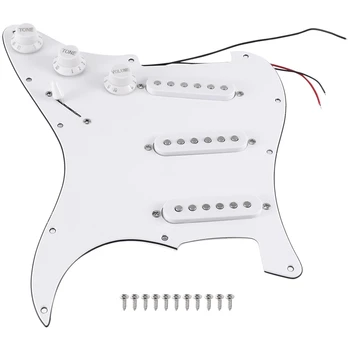 Однокатушечный звукосниматель SSS для электрогитары с заряженной предварительно подключенной накладкой для защиты от царапин Strat 11 отверстий 3 слоя для гитары ST SQ