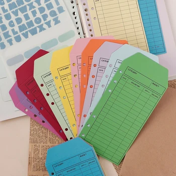 12 шт. красочных бюджетных конвертов, картонный конверт для экономии денег, органайзер для бюджета Kawaii A6, аксессуары для планировщика